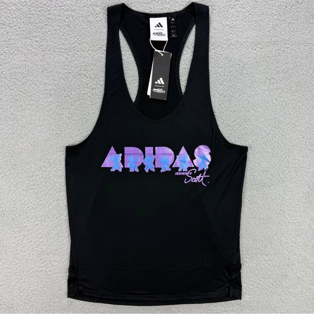 NWT! Adidas Jeremy Scott Men’ Large Slim Fit Black Training Gym Tank Top JL7623